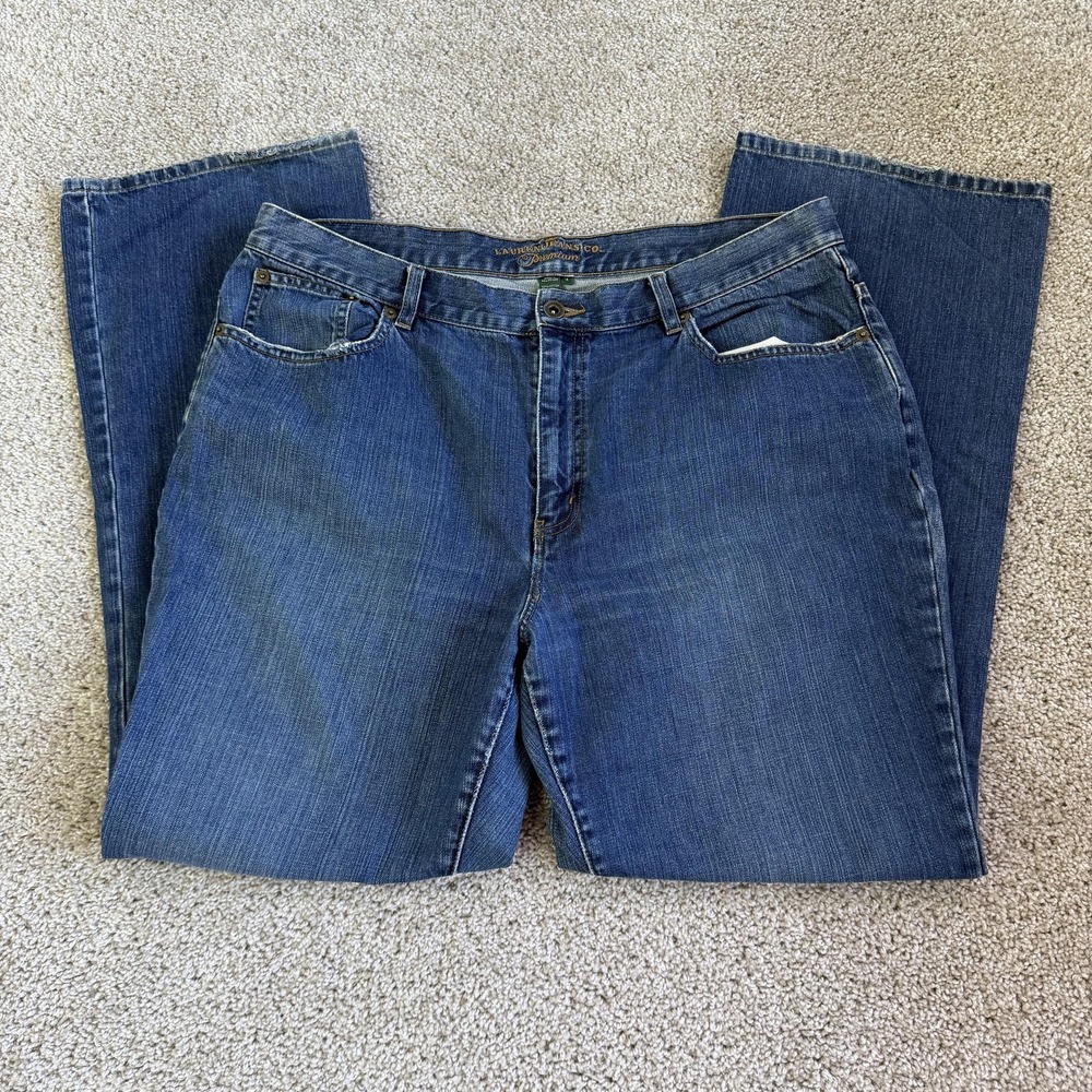 Y2K Lauren Jeans Co. Bootcut Jeans Womens 16 Medium Wash Blue 100% Cotton Denim